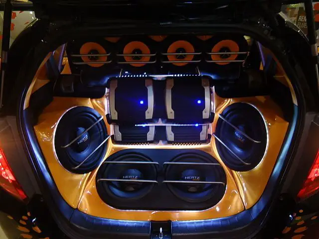 Car audio in the trunk of a car