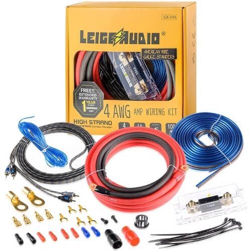 LEIGESAUDIO 4 Gauge Amp Wiring Kit Ture 4 AWG Amplifier Installation Wiring Kit