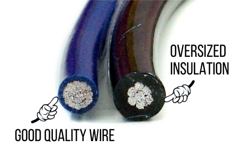 oversized insulation wire is a ploy by companies to make cheaper wire, so be careful