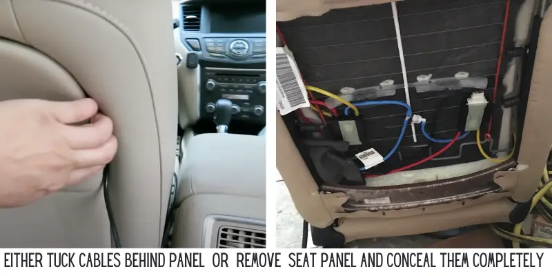 conceal cables in car seat when installing a headrest dvd player for car