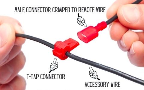t-tap connector for amp remote wire