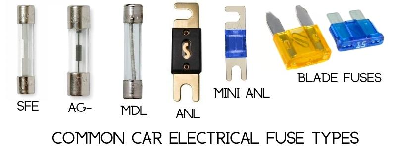 different car audio fuses for a car