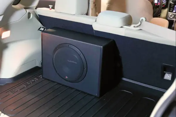 Powered subwoofer in a car
