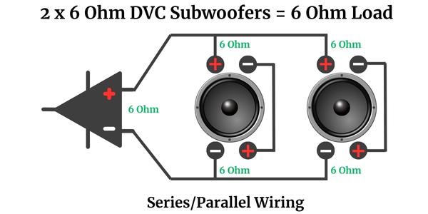 2 x 6 Ohm DVC Subwoofers = 6 Ohm Load - SUbwoofer wiring diagram